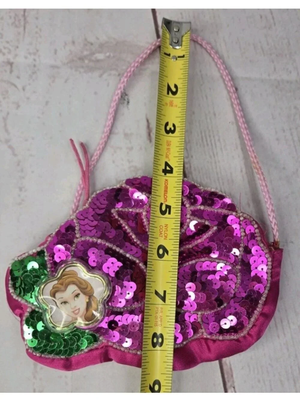 Disney Belle Sequined Heart Purse & Cinderella Faux Pearl Necklace Working